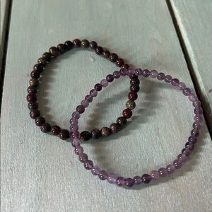 Purple and Brown Beaded Bracelets